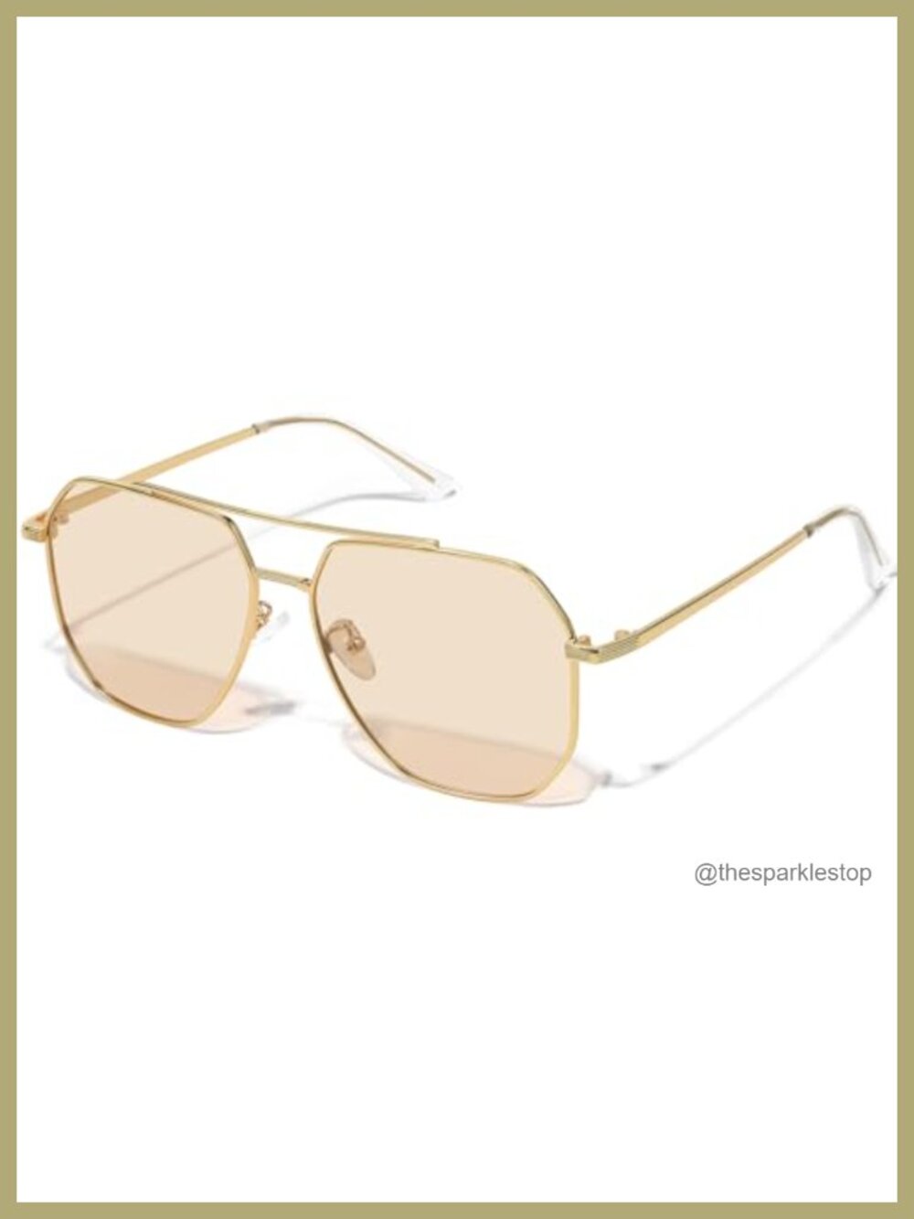 Retro Oversized Square Metal Aviator Sunglasses for Women Men Polarized UV400